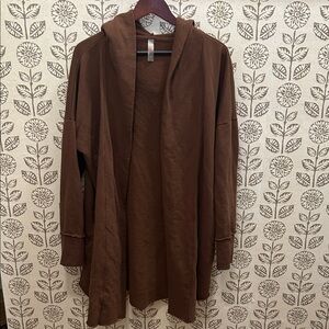 Mono B Brown Hooded Cardigan